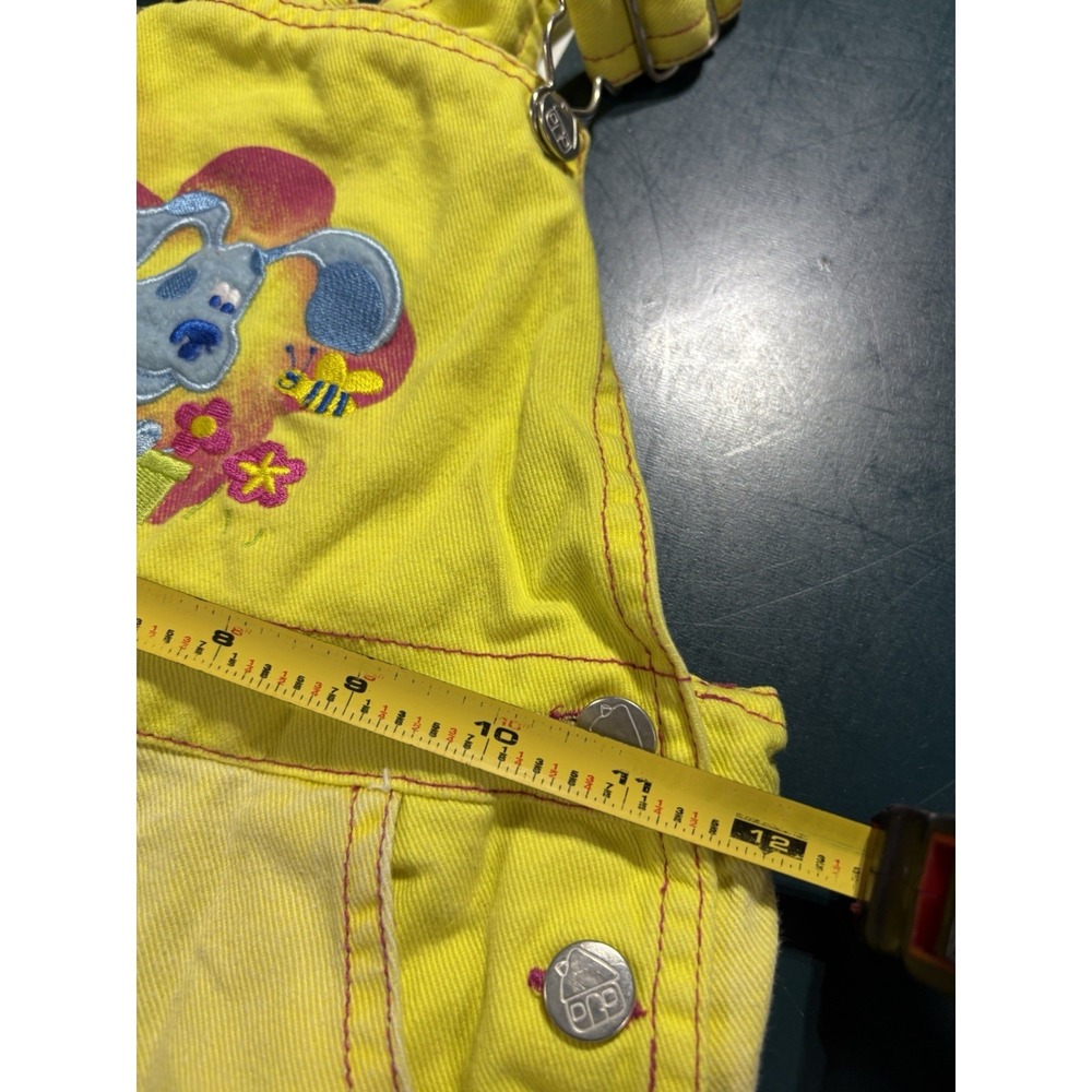Vintage Blues Clues Overalls Set Girls 4T Pink Denim Shorts Shortalls Rare - Picture 12 of 13